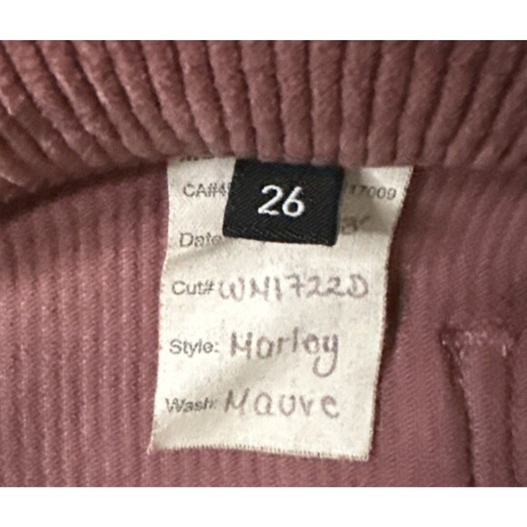 Modern American 26 Corduroy Marley Vintage Mauve Wide Leg Pants NWT - Picture 6 of 12